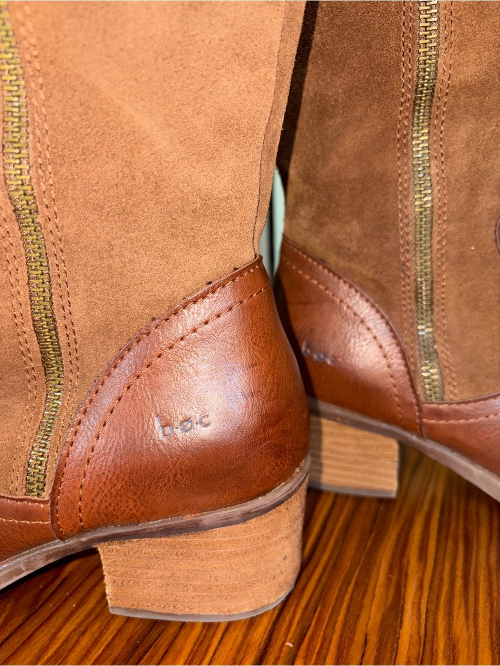 boc Tall Brown Leather & Suede Knee Boots - Picture 7 of 10